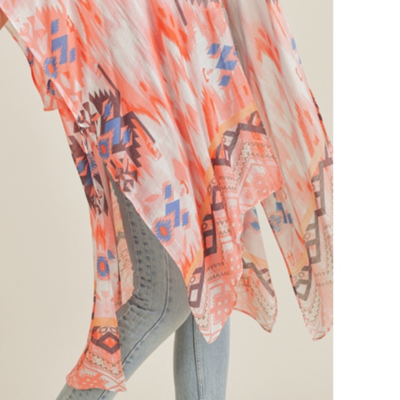 Women's Orange Patterned Kimono Top OS
NWOT - Picture 4 of 4